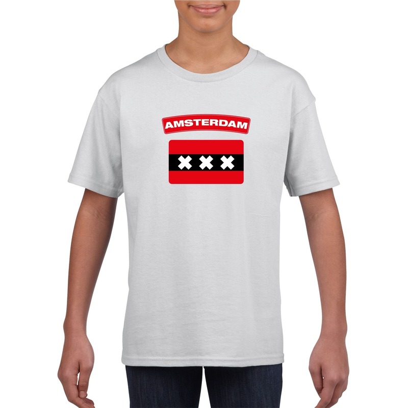 T shirt amsterdamse vlag wit kinderen